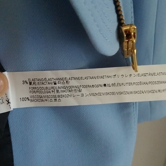 ZARA BNWT blue zip front frock coat - Picture 8 of 8